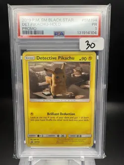 Detective Pikachu - Cosmo Holo SM Black Star Promo - #SM194 POKEMON 2019 - PSA 1 - Image 1