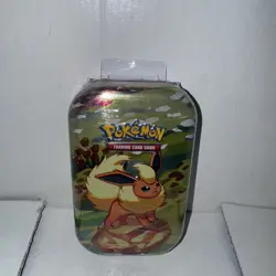 Pokemon Scarlet & Violet Prismatic Evolutions Mini Tin Flareon New Sealed - Image 1