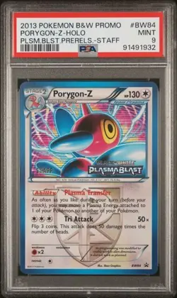 PSA 9 Mint Porygon-Z BW84 STAFF Prerelease Black Star Promo Pokemon 2013 B&W - Image 1