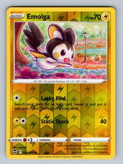 Emolga 054/195 Reverse Holo SWSH12: Silver Tempest NM - LP Pokemon TCG - Image 1
