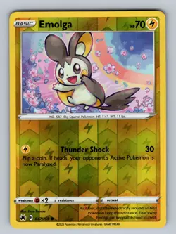 Emolga 047/159 Reverse Holo Crown Zenith NM - LP Pokemon TCG - Image 1