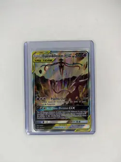 Pokemon TCG Espeon & Deoxys GX Tag Team SM240 Black Star Promo Full Art Holo - Image 1