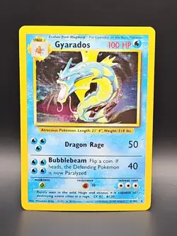 Pokemon 1995 Gyarados TCG Base Set Holo Rare Card #6/102 Vintage - Image 1