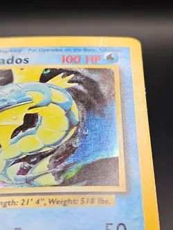 Pokemon 1995 Gyarados TCG Base Set Holo Rare Card #6/102 Vintage - Image 3