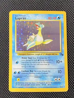 Lapras 10/62 Fossil Holo Rare Card 1999 Edition Pokemon TCG MP/LP - Image 1