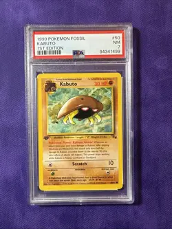 Pokemon TCG Kabuto Fossil Card 50/62 1st Edition PSA 7 - Image 2