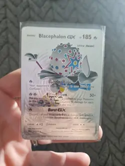 Pokemon Silver Foil Fan Art Blacephalon GX Textured Collector Card - Image 1