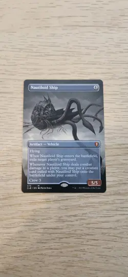 MTG - Nautiloid Ship - Non-Foil BORDERLESS - Artifact Vehicle- CLB #373 - Mythic - Image 1