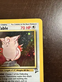 Clefable 5/130 Holo Rare MP Pokemon TCG Base Set 2 MP SWIRL - Image 3