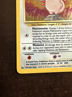 Clefable 5/130 Holo Rare MP Pokemon TCG Base Set 2 MP SWIRL - Image 5