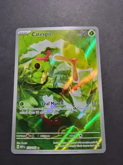 Pokemon Caterpie Full Art Rare Holo Scarlet & Violet 151 172/165 2023 50HP - Image 1