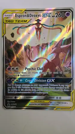 Espeon & Deoxys GX SM240 Sun & Moon Promo Holo LP-NM Pokemon - Image 1