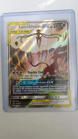 Espeon & Deoxys GX SM240 Sun & Moon Promo Holo LP-NM Pokemon - Image 2