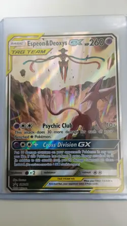 Espeon & Deoxys GX SM240 Sun & Moon Promo Holo LP-NM Pokemon - Image 3