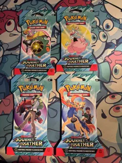 4x Pokemon TCG Scarlet & Violet Journey Together Sleeved Packs BRAND NEW Art Set - Image 1