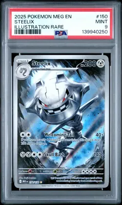 2025 Pokemon Mega Evolution Steelix Illustration Rare PSA 9 #150/132 - Image 1