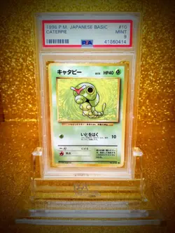 RARE 🔥 Japanese Pokemon Base Set Caterpie PSA 9 💎 MINT! - Image 1