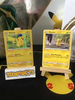 Lot Carte Pokemon Pikachu Holo 028/078 Et 027/078 EB10.5 Pokemon Go FR NEUF - Image 1