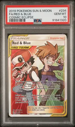 2019 POKEMON SUN & MOON COSMIC ECLIPSE #234 RED & BLUE COSMIC ECLIPSE PSA 10 - Image 1