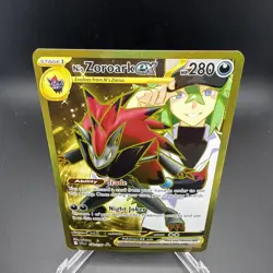 2025 Pokemon N’s Zoroark ex 189/159 Gold Hyper Rare Journey Together NM - Image 4