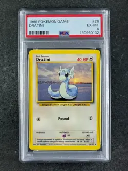 1999 Pokemon DRATINI 26/102 Base Set Unlimited Uncommon English PSA 6 - Image 1