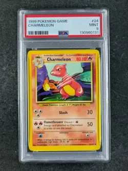 1999 Pokemon CHARMELEON 24/102 Base Set Unlimited Uncommon English PSA 9 (B) - Image 1