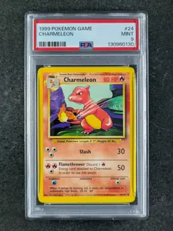 1999 Pokemon CHARMELEON 24/102 Base Set Unlimited Uncommon English PSA 9 (A) - Image 1