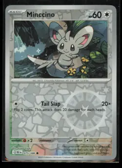 Minccino 075/086 Pokemon Black Bolt Common Near Mint Reverse Holo - Image 1