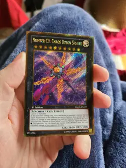 Yugioh Number C9: Chaos Dyson Sphere PGLD-EN022 1st Gold Secret Rare - Image 1