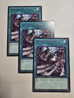 Yugioh! 3x Mayhem Fur Hire MZMU-EN115 Rare 1st Ed NM - Image 1
