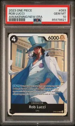 2023 ONE PIECE AWAKENING OF THE NEW ERA ROB LUCCI OP05-093 PSA 10 GEM 💎🔥 - Image 1