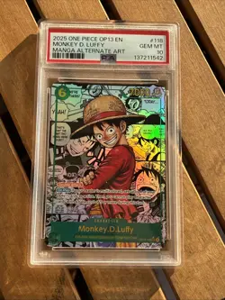 (1) PSA 10 One Piece CCG Monkey.D.Luffy Manga Alternate Art OP13-118 - Image 1