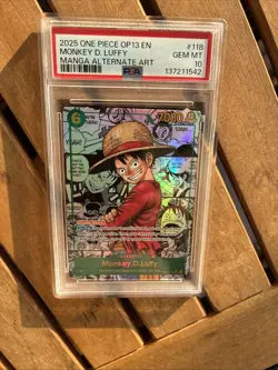 (1) PSA 10 One Piece CCG Monkey.D.Luffy Manga Alternate Art OP13-118 - Image 4
