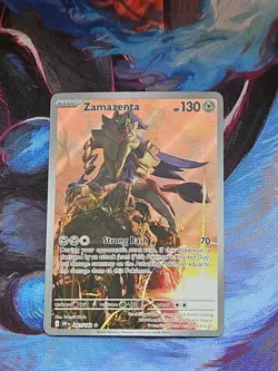 Pokemon TCG Zamazenta Full Art Illustration Rare Card 201/182 Destined Rivals NM - Image 1
