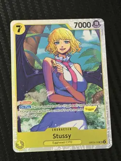 Stussy Super Rare Foil OP13-110 ENGLISH ONE PIECE Card Carrying on His Will - NM - Image 1