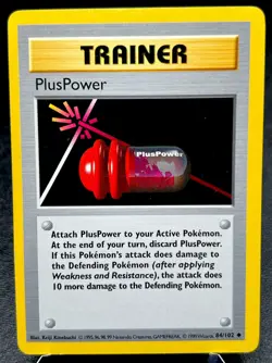 Plus Power 84/102 LP Non Holo Base Set Shadowless Pokemon Card! - Image 1