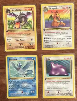 Pokemon TCG 1st Edition Fossil Mixed Card Lot Dragonite 19/62 Articuno 17/62 HP - Image 1