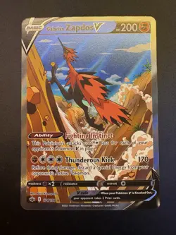 Galarian Zapdos V 174/198 Chilling Reign Pokemon Card - Image 1