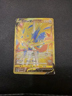 Zacian V Gold Secret Rare Full Art 211/202 Sword & Shield Pokemon Card NM - Image 1