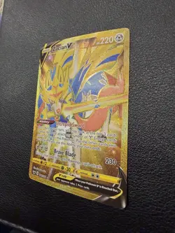 Zacian V Gold Secret Rare Full Art 211/202 Sword & Shield Pokemon Card NM - Image 3