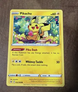 Pikachu 052/196 Lost Origin Pokemon Card NM - Image 1