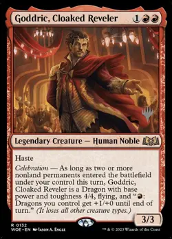 Goddric, Cloaked Reveler - Foil - Promo Pack NM, English MTG Wilds of Eldraine S - Image 1