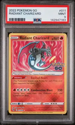 2022 POKEMON GO #011 RADIANT CHARIZARD PSA 9 - Image 1