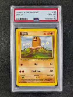 1999 Pokemon DIGLETT 47/102 Base Set Unlimited Common English PSA 10 (B) - Image 1