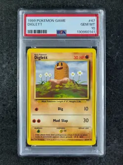1999 Pokemon DIGLETT 47/102 Base Set Unlimited Common English PSA 10 (A) - Image 1