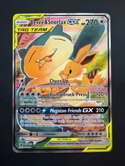 Eevee & Snorlax GX SM169 Pokemon SM Black Star Promos Promo Near Mint (NM) 2017 - Image 1