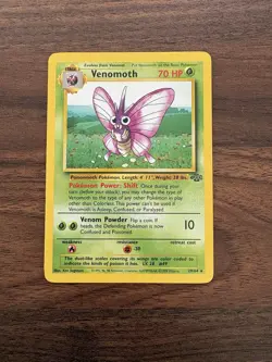Pokemon TCG Jungle Set Venomoth Unlimited #29/64 Non Holo Rare 1999 WOTC VTG NM - Image 1