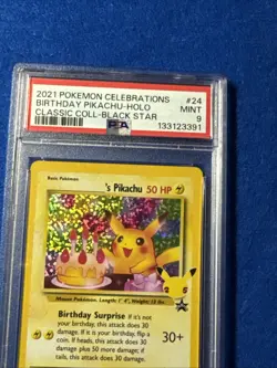 Birthday Pikachu - Holo - 2021 Pokemon Celebrations - PSA 9 - Image 2