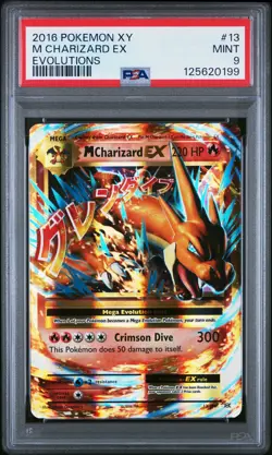2016 POKEMON XY EVOLUTIONS #13 M CHARIZARD EX PSA 9 - Image 1