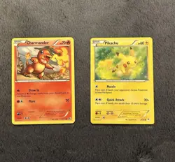 Pokemon TCG Pikachu & Charmander Legendary Treasures 2 Card Lot - Image 1